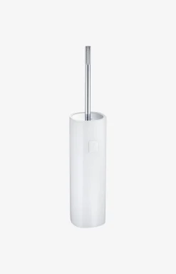 Crystal Line freestanding white toilet brush set