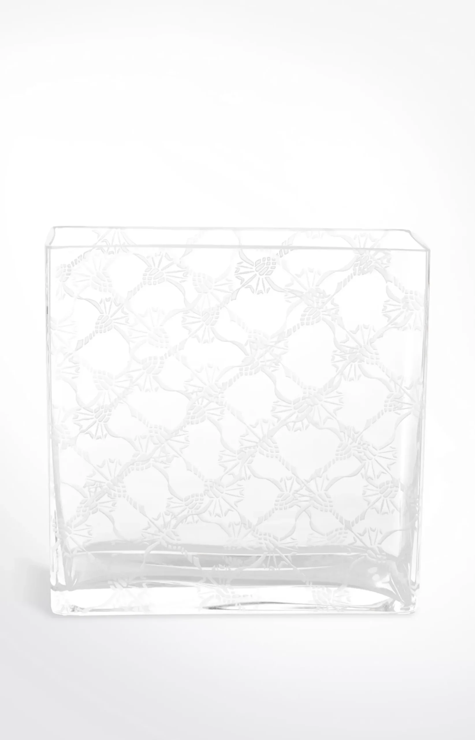 Crystal vase all-over print (20x8x20), white