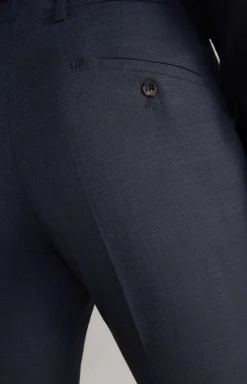 Damon-Gun Suit in Dark Blue Check