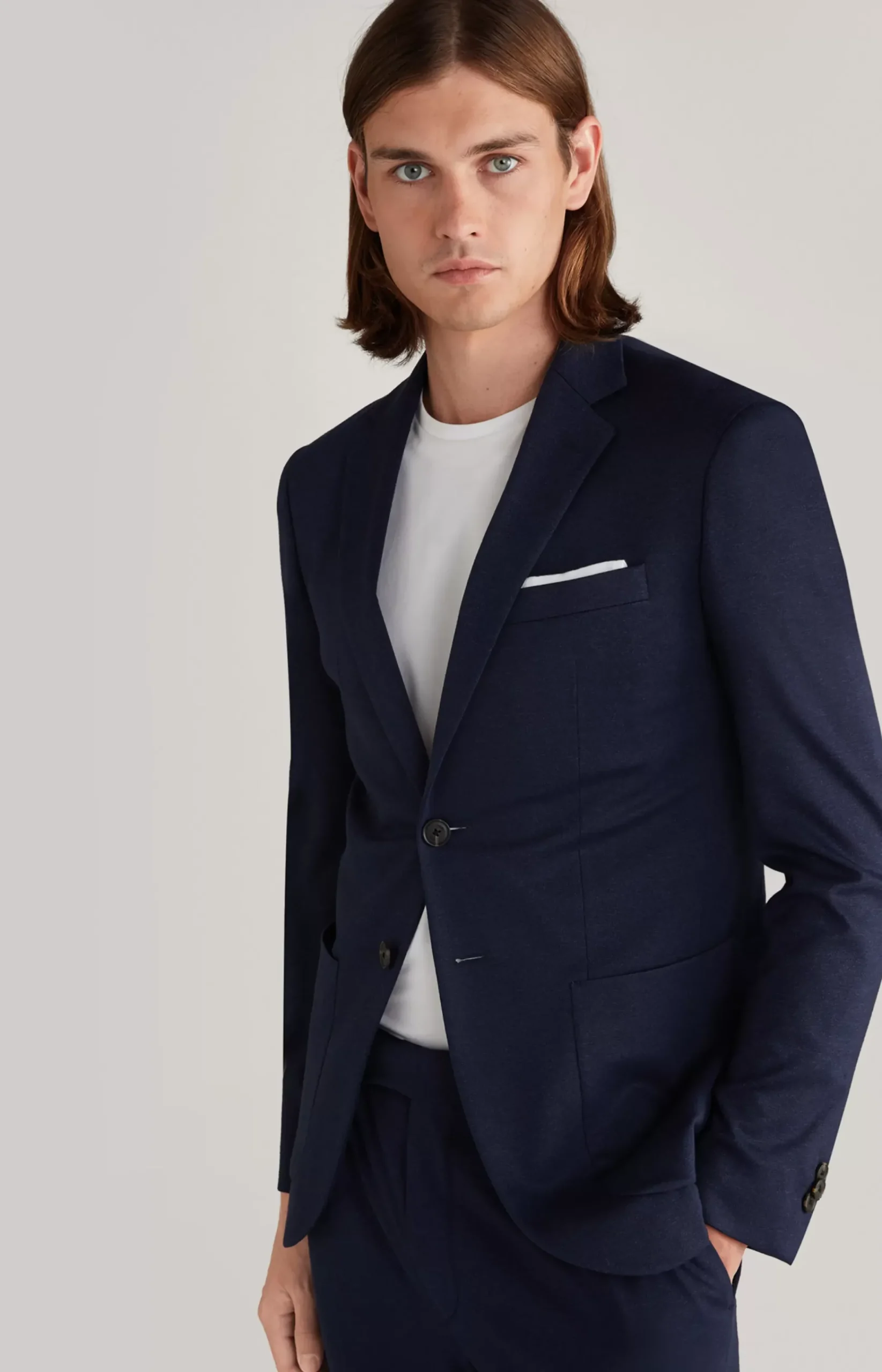 Dash Jersey Jacket in Navy Flecked