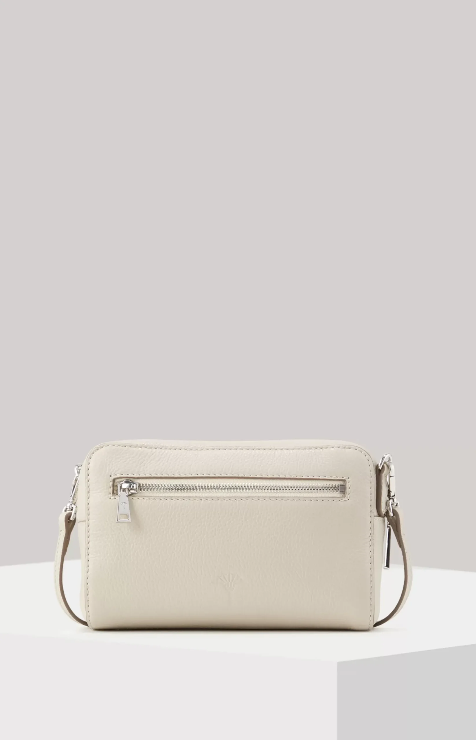 Estate Casta Leather Shoulder Bag in Light Grey