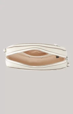 Estate Casta Leather Shoulder Bag in Light Grey