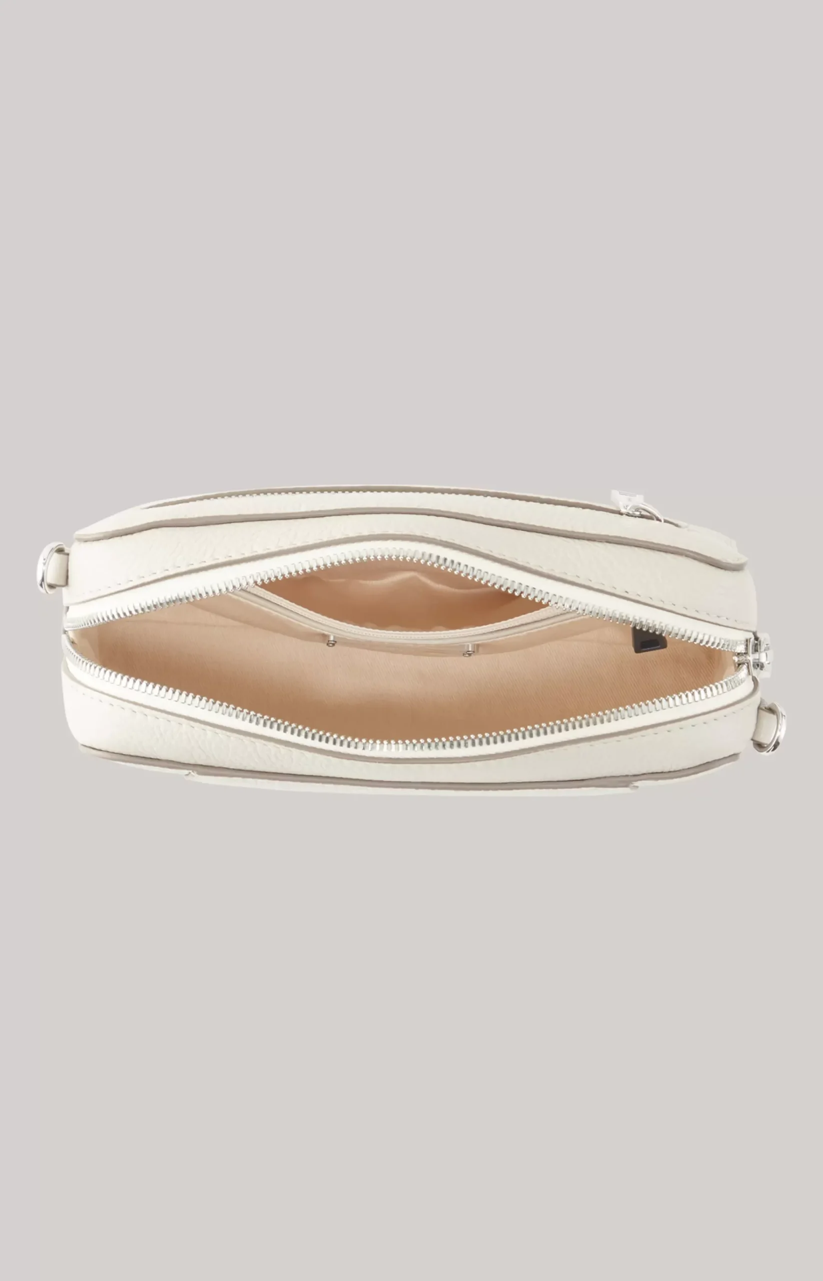 Estate Casta Leather Shoulder Bag in Light Grey