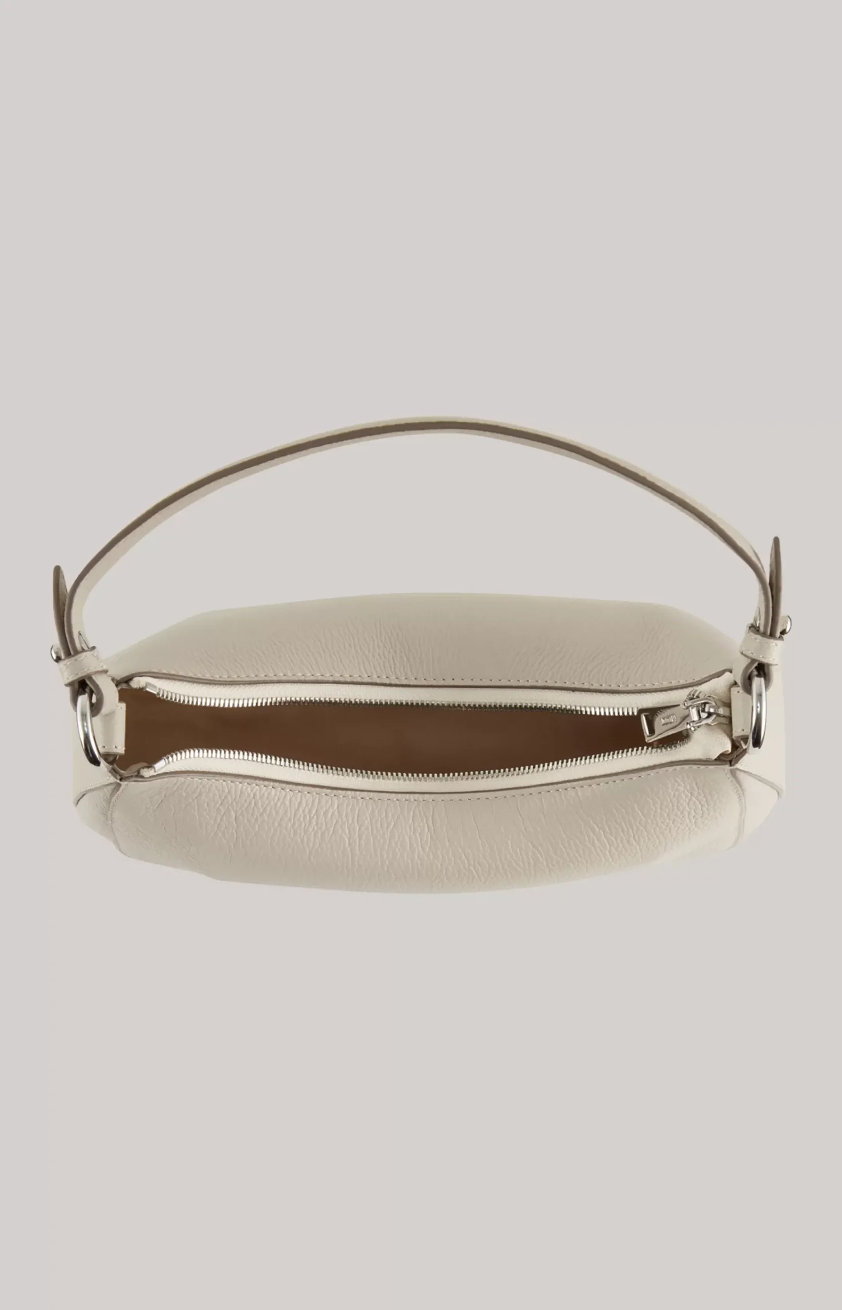 Estate Loreen Leather Shoulder Bag in Light Grey