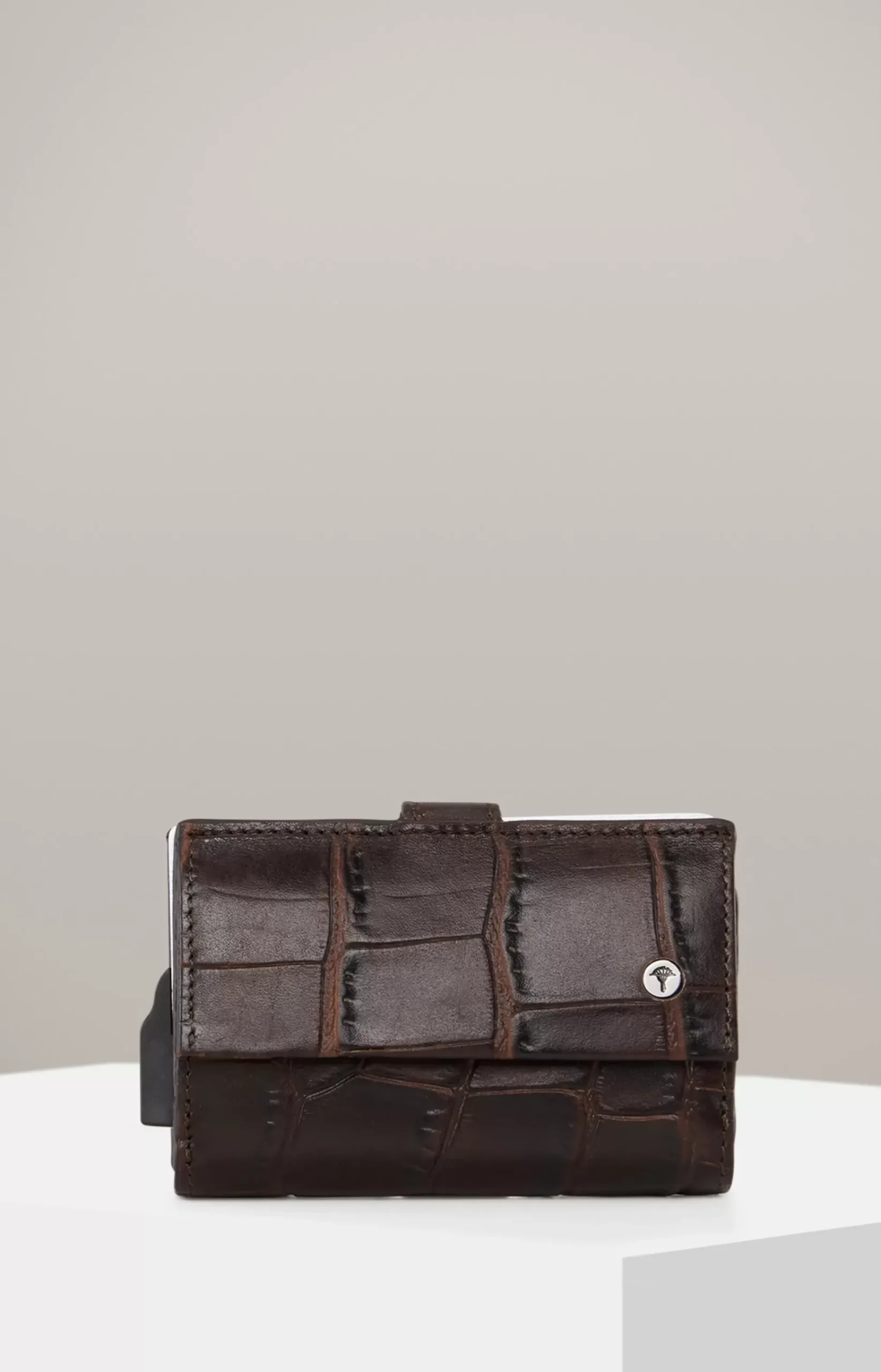Fano C-Three E-Cage Wallet in Dark Brown
