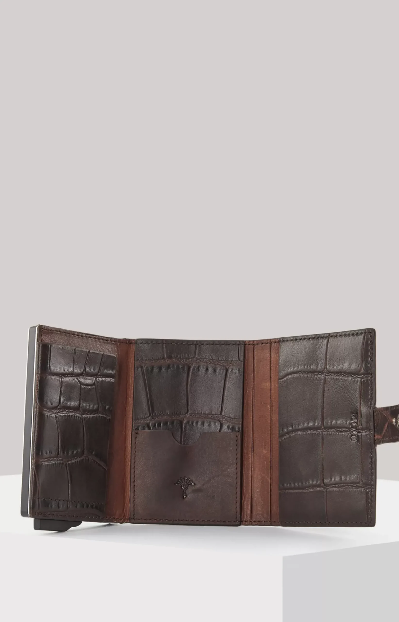 Fano C-Two E-Cage wallet in dark brown