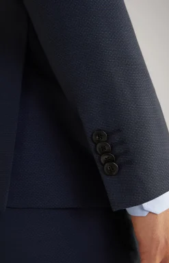 Finch-Brad Virgin Wool Suit in Mottled Navy