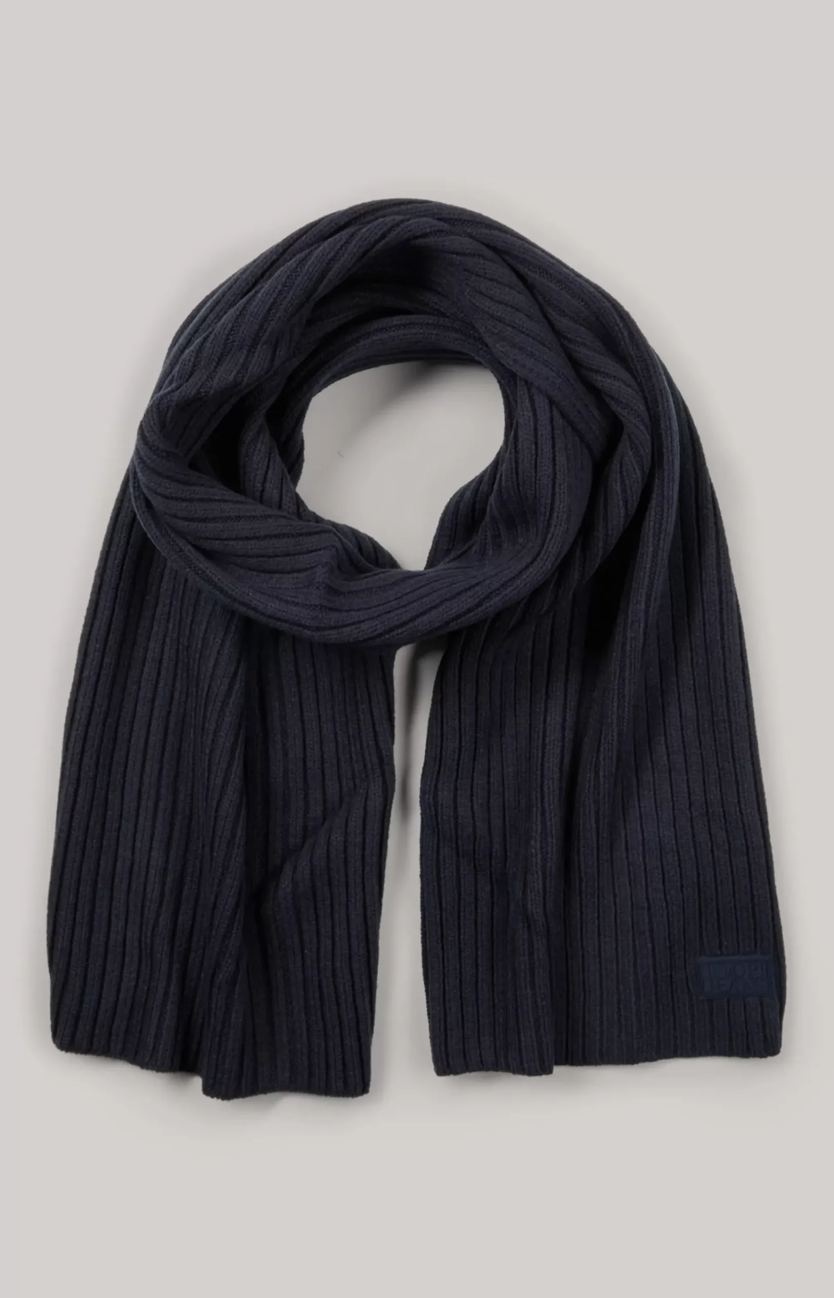 Francis Knitted Scarf in Dark Blue