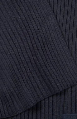 Francis Knitted Scarf in Dark Blue