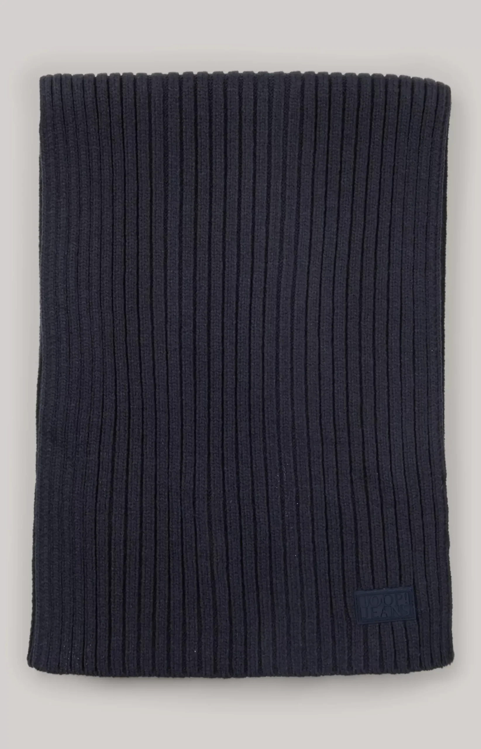 Francis Knitted Scarf in Dark Blue