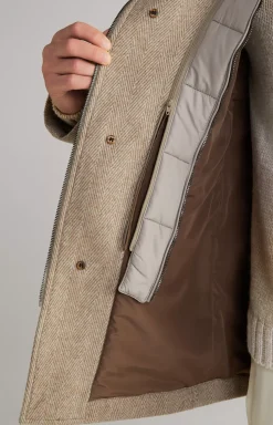 Gary Coat in a Light Brown Pattern