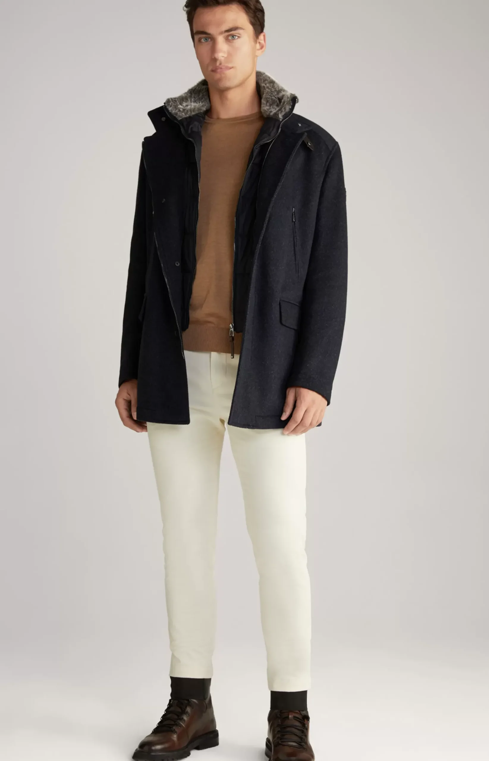 Gary Coat in Mottled Navy