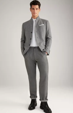 Hankez Jacket in Grey Striped mélange