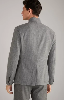 Hankez Jacket in Grey Striped mélange