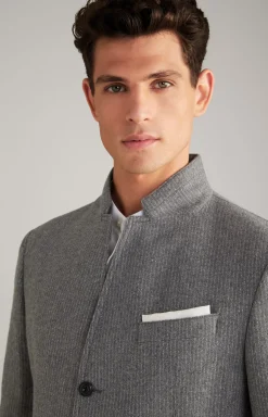 Hankez Jacket in Grey Striped mélange