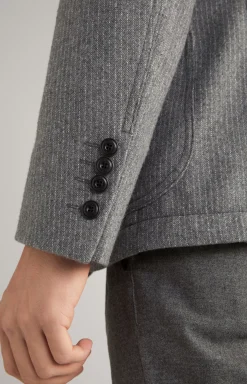 Hankez Jacket in Grey Striped mélange