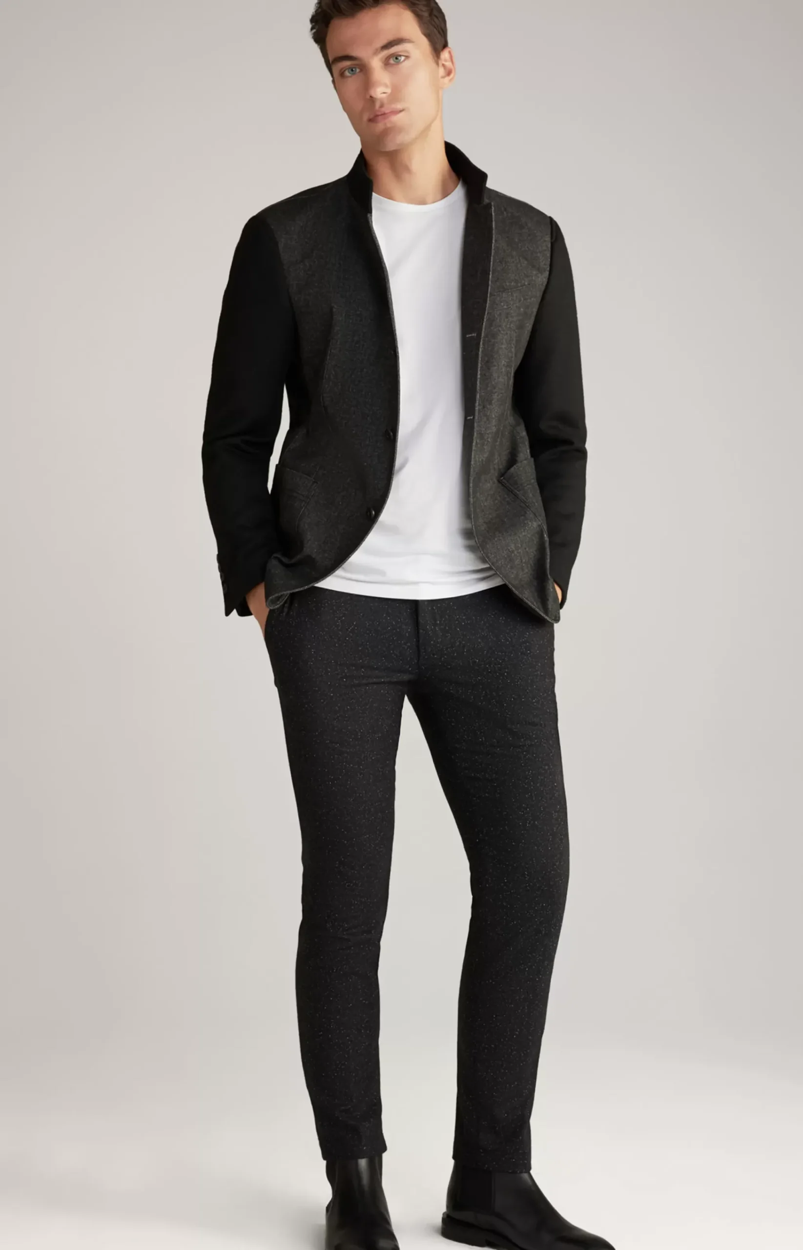 Hankoz Jacket in Grey/Black Melange