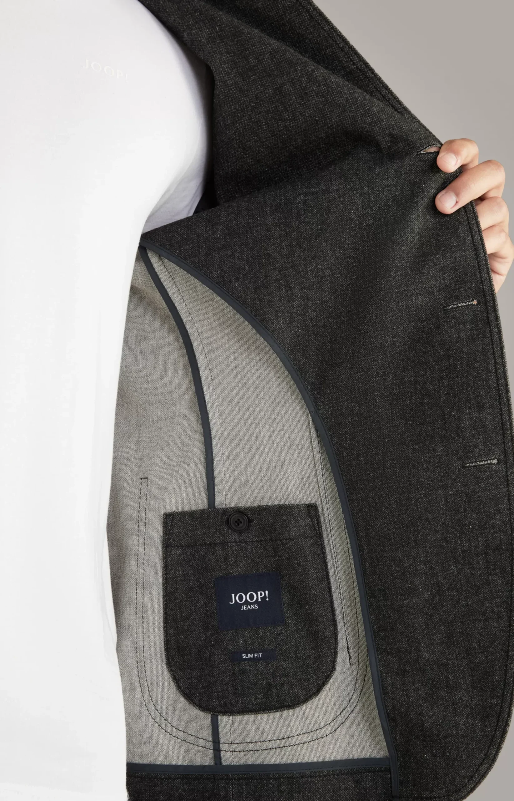 Hankoz Jacket in Grey/Black Melange