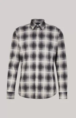 Hanson Cotton Shirt in Grey, patterned