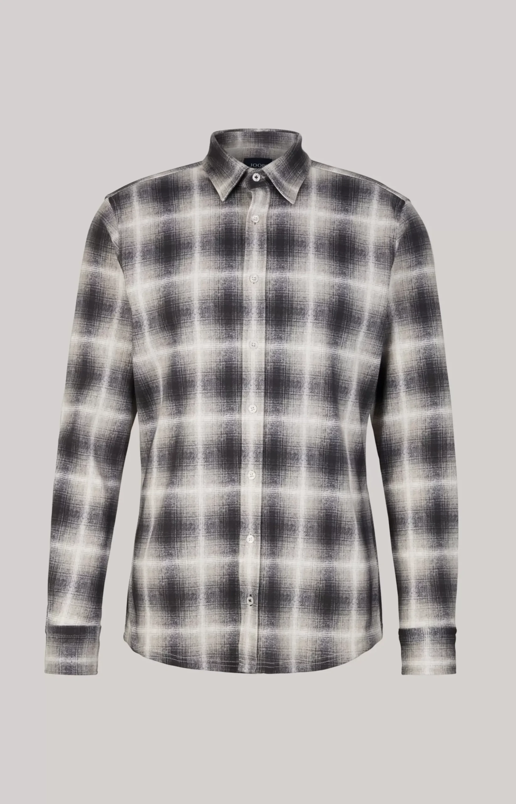 Hanson Cotton Shirt in Grey, patterned