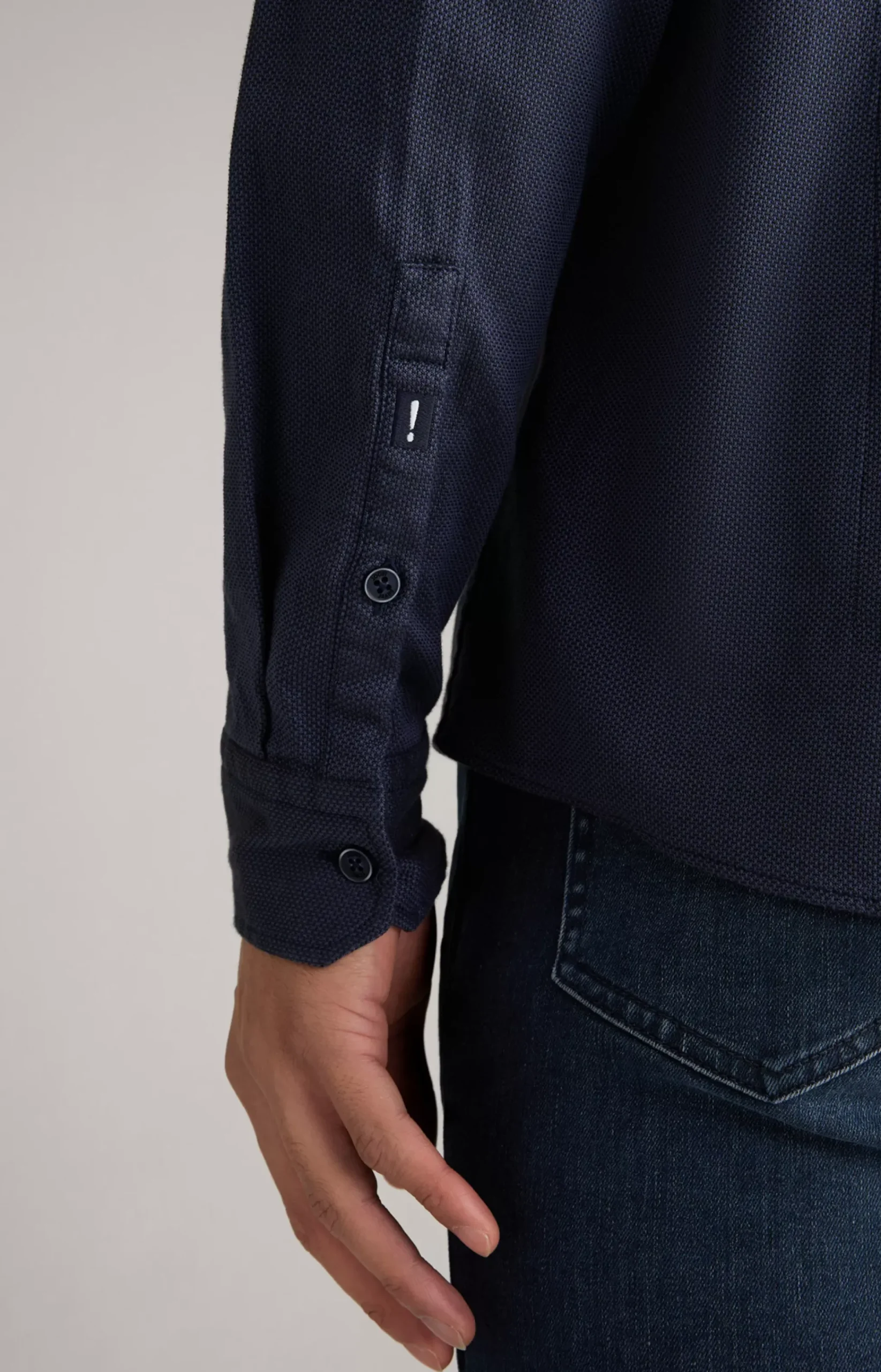 Hanson Cotton Shirt in Mottled Dark Blue