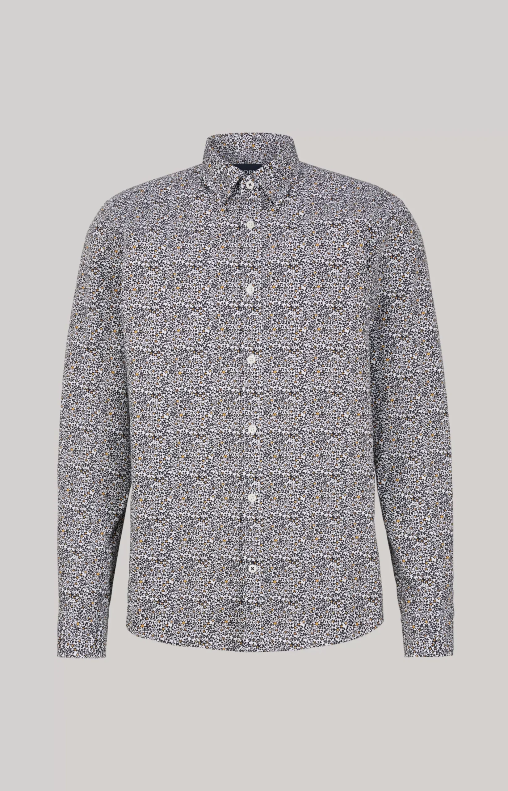 Hanson Cotton Shirt in Navy/White