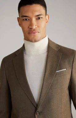 Haspar-Bloom Flannel Suit in Dark Brown Mélange