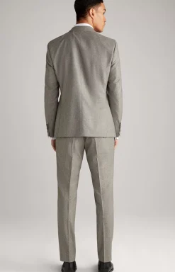 Haspar-Bloom Virgin Wool Suit in Light Beige/Light Grey