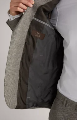 Haspar-Bloom Virgin Wool Suit in Light Beige/Light Grey
