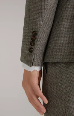 Haspar-Bloom Virgin Wool Suit in Light Beige/Light Grey