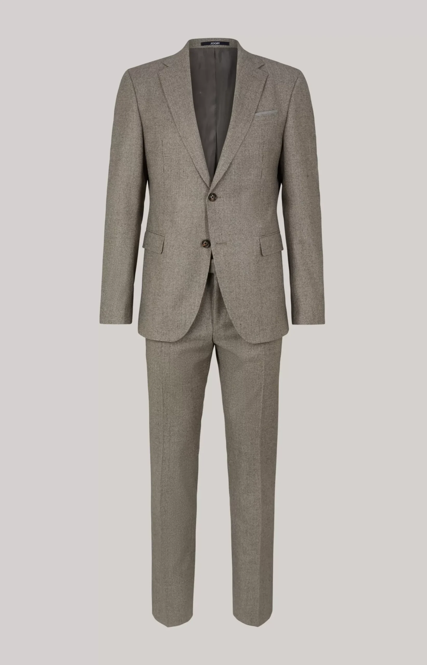 Haspar-Bloom Virgin Wool Suit in Light Beige/Light Grey