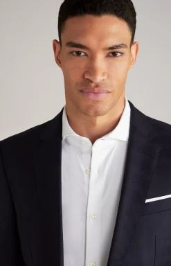 Herby Blayr Virgin Wool Suit in Dark Blue Check