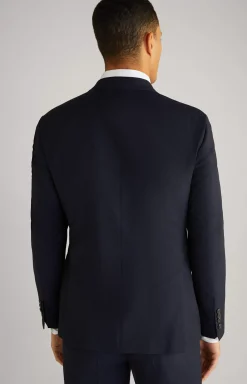 Herby Virgin Wool Modular Jacket in Navy Textured