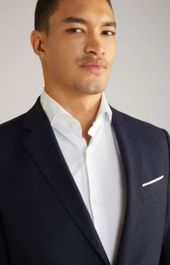 Herby Virgin Wool Modular Jacket in Navy Textured