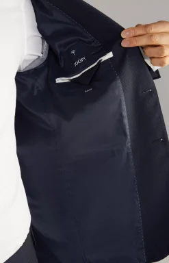 Herby Virgin Wool Modular Jacket in Navy Textured