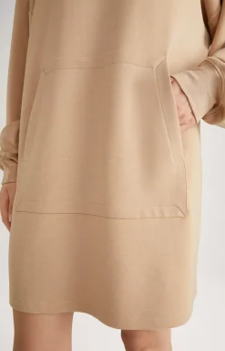 Hooded Loungewear Dress in Beige