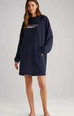 Hooded Loungewear dress in Navy