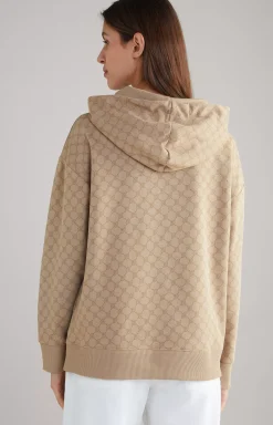 Hoodie in Beige, patterned
