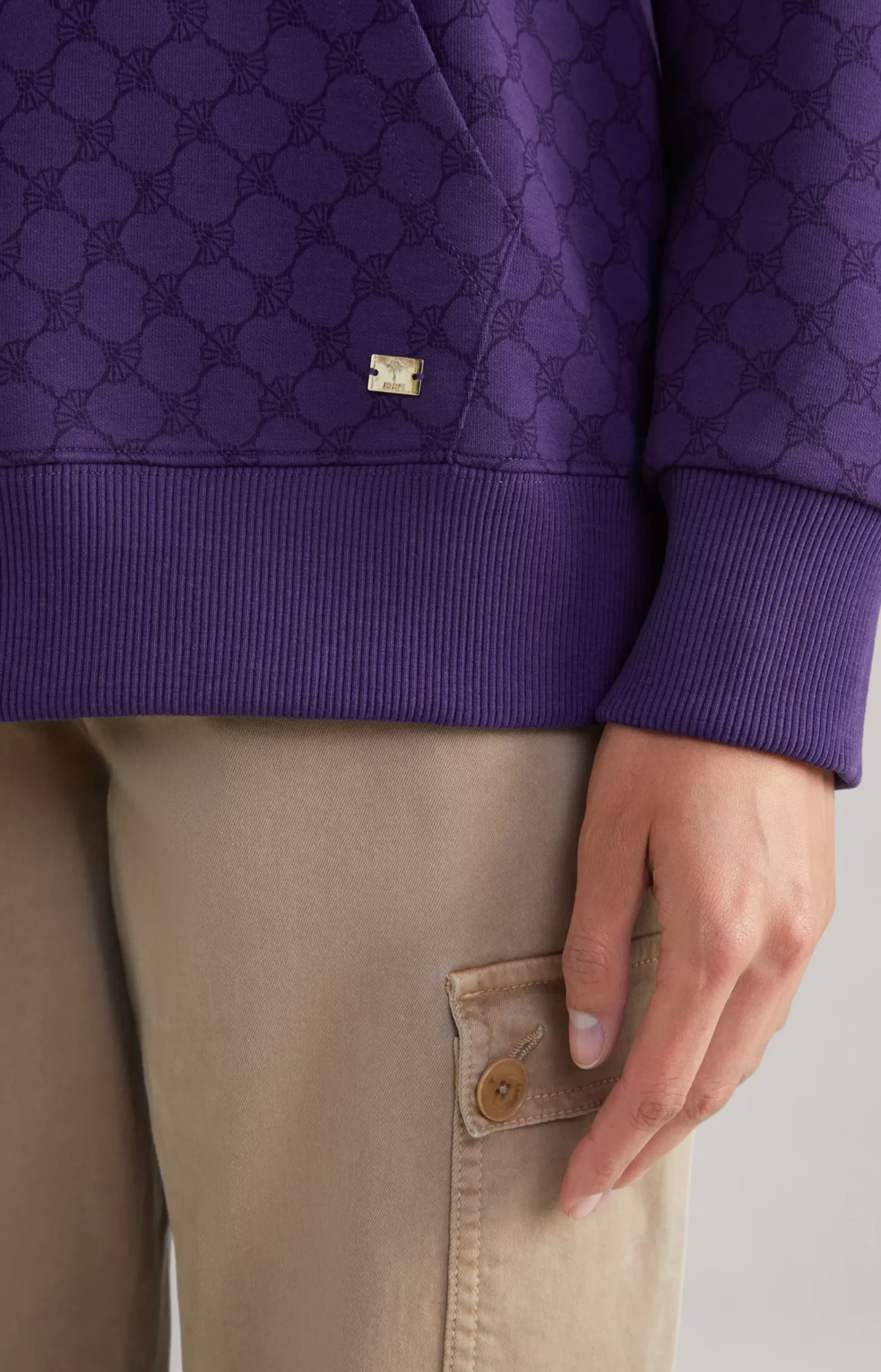 Hoodie in Purple, Patterned