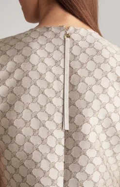 Jacquard Dress in a Beige Pattern