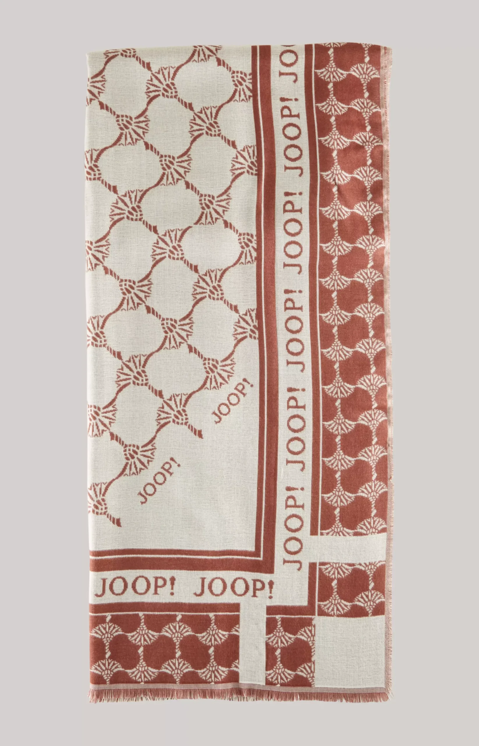 Jacquard Scarf in Brown/Ecru