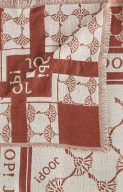 Jacquard Scarf in Brown/Ecru