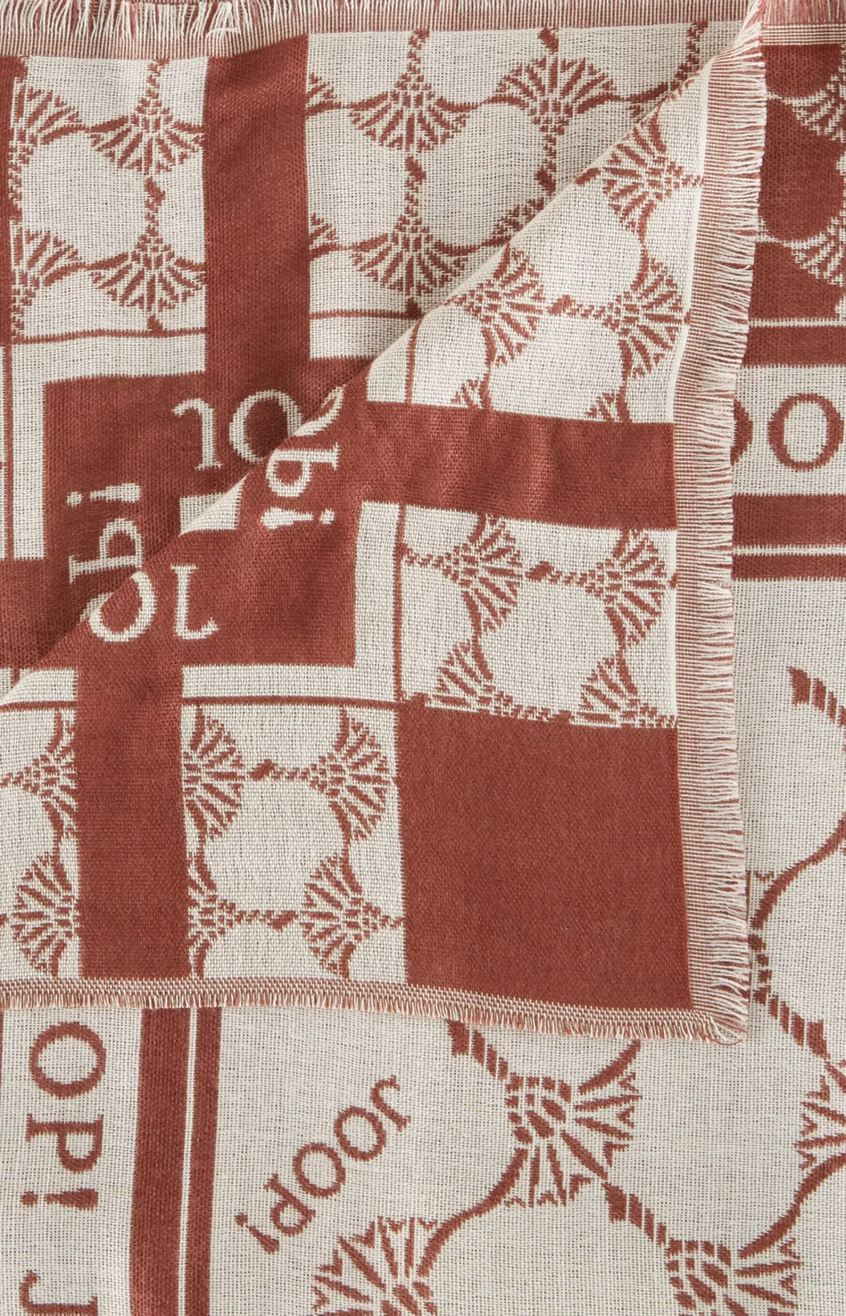 Jacquard Scarf in Brown/Ecru