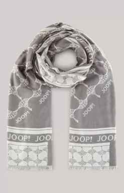 Jacquard Scarf in Grey/Cream