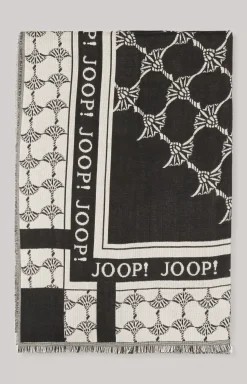 Jaquard Scarf in Black/Beige