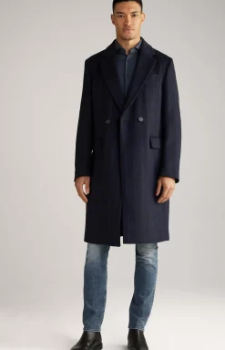 Jennis Coat in Dark Blue Stripes