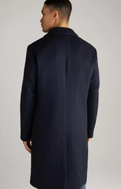 Jennis Coat in Dark Blue Stripes