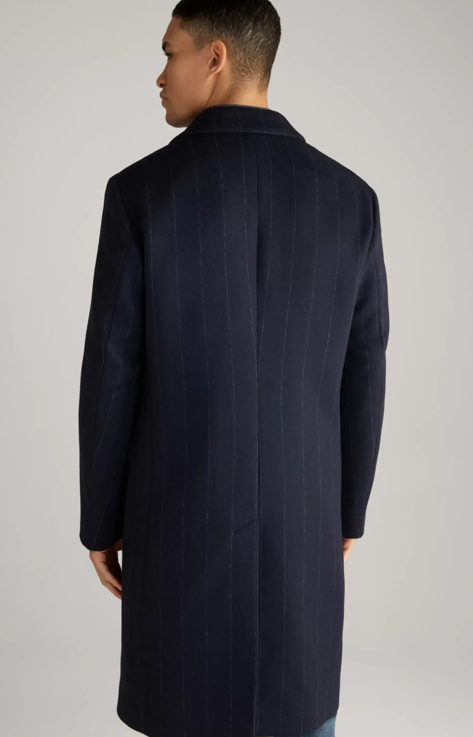 Jennis Coat in Dark Blue Stripes