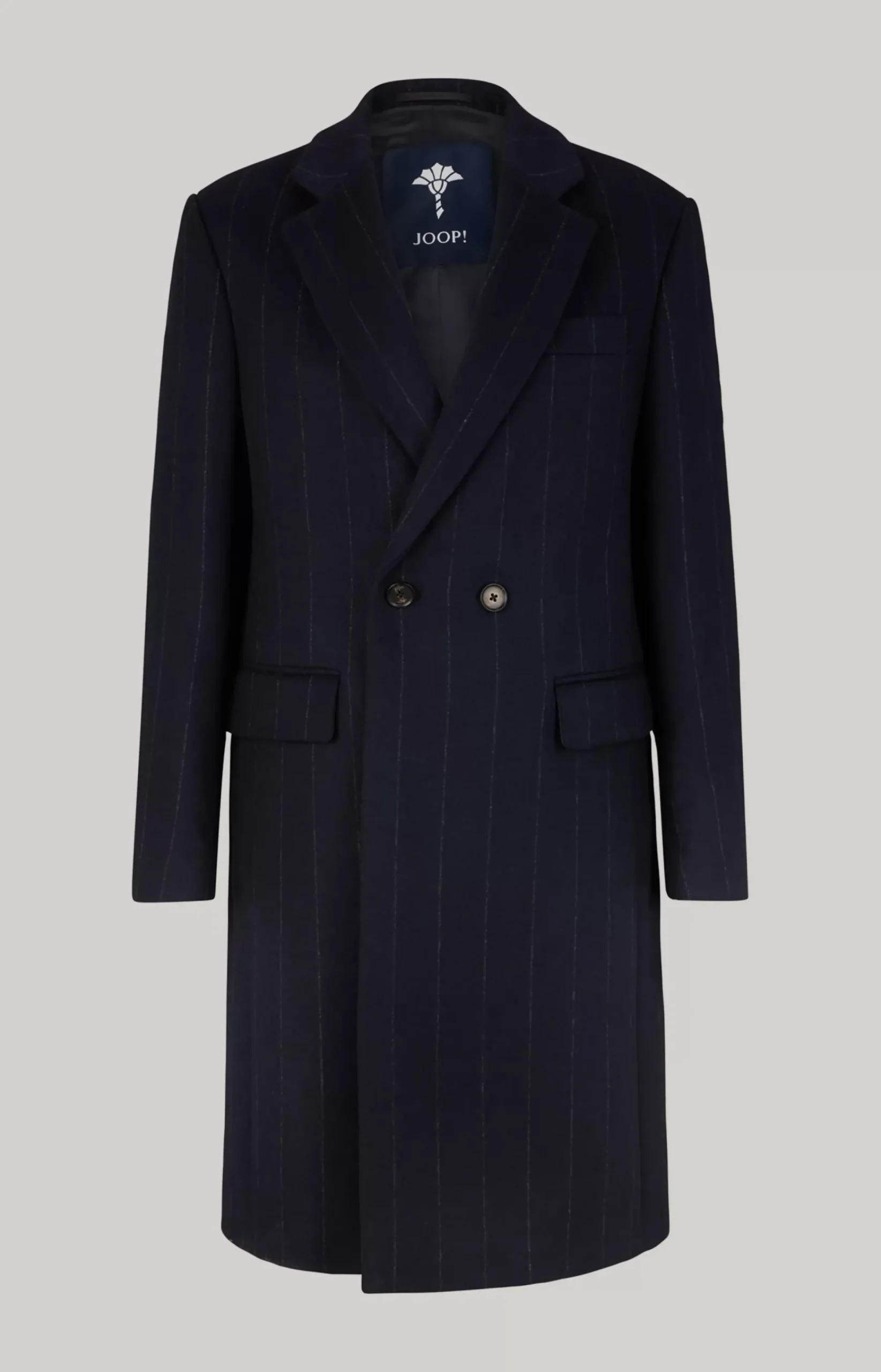 Jennis Coat in Dark Blue Stripes