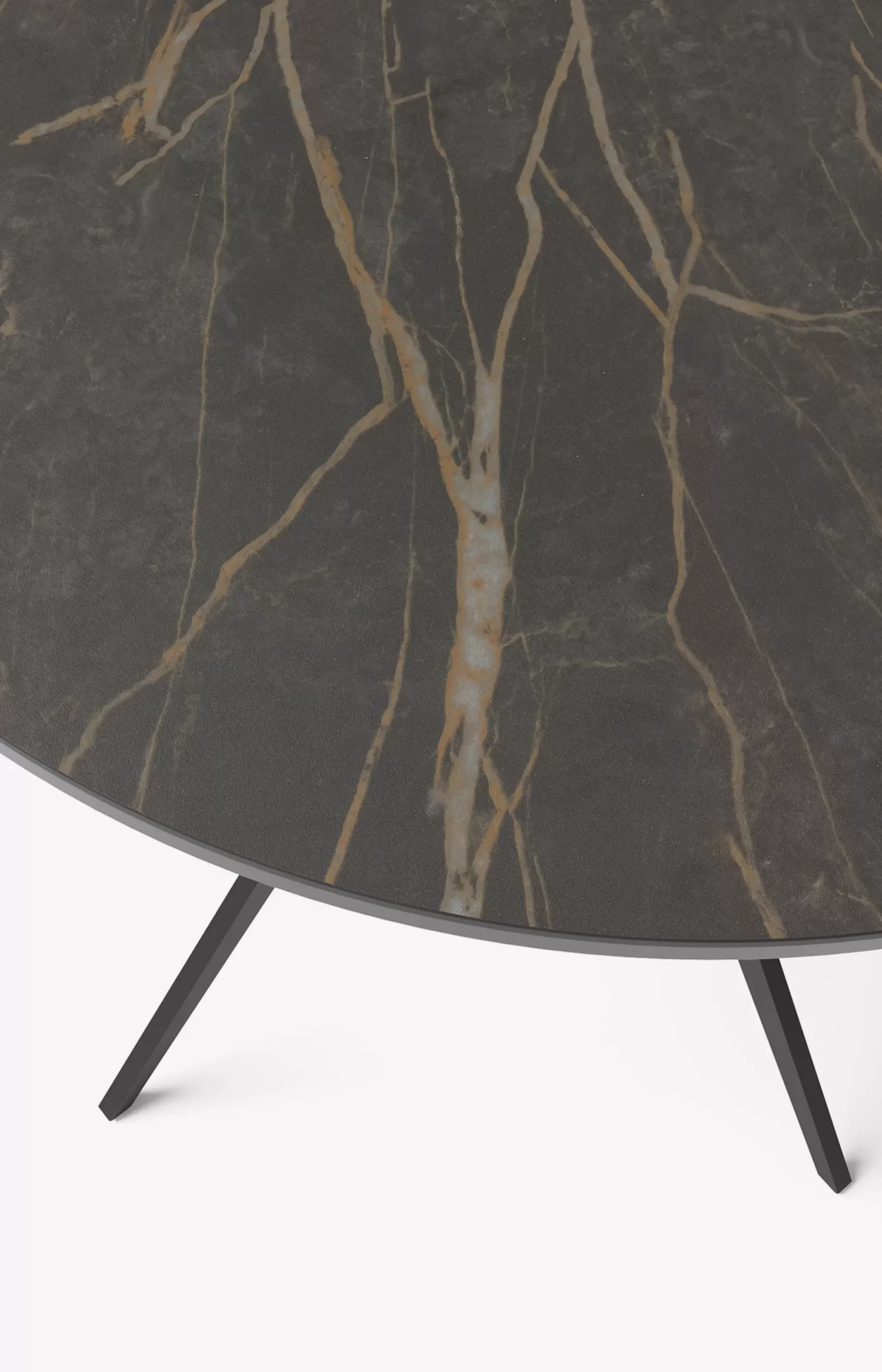 JOOP! CURVES side table with marble ceramic top, 45 x 47 cm in black
